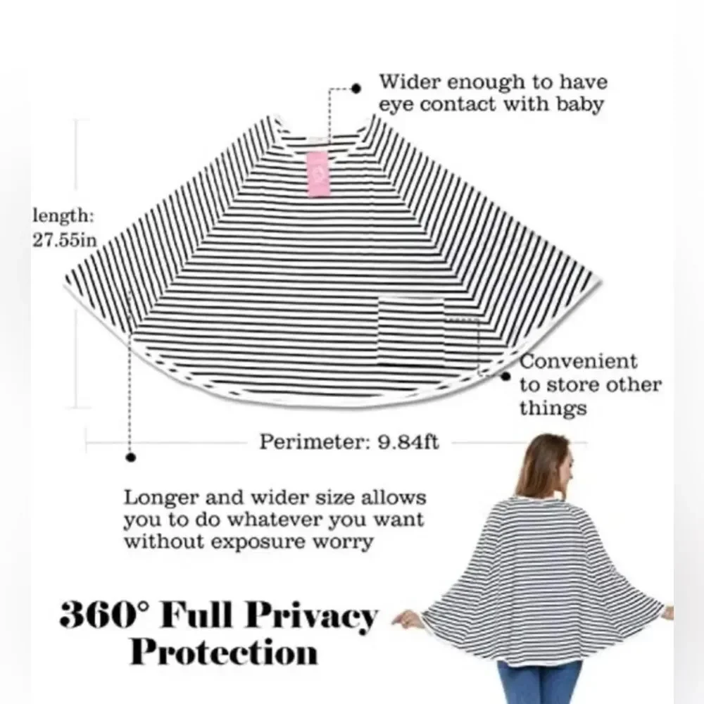 Kefee Kol Nursing Cover White Black Stripes OS